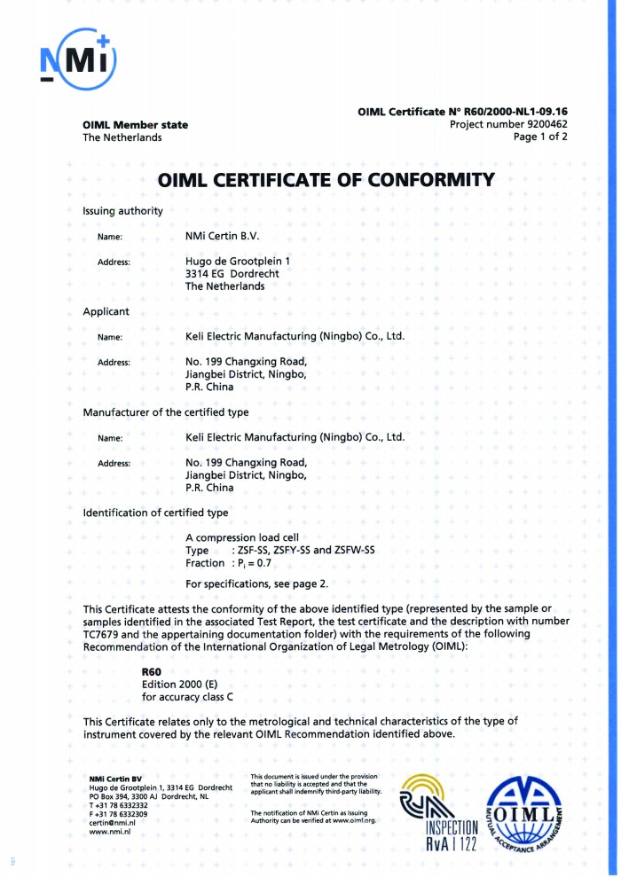 OIML-ZSF-SS、ZSFY-SS、ZSFW-SS