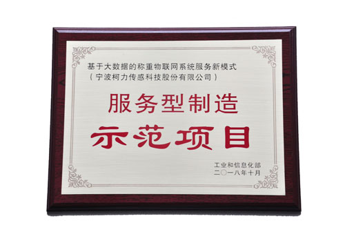 基于大數(shù)據(jù)的稱重物聯(lián)網(wǎng)系統(tǒng)服務(wù)新模式，榮獲工信部“服務(wù)型制造示范項目”